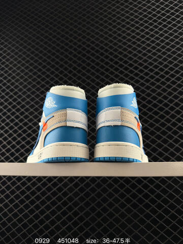 Jordan Off White x Air Jordan 1 Retro High OG UNC White Blue Cream Orange EU 36-47 5 Basketball Shoe - Unisex (BS-80602)