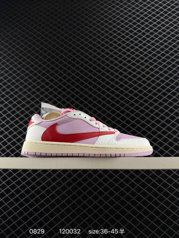 Jordan Air Jordan 1 Low OG SP Travis Scott White Light Purple Red Pink Cream EU 36-45 Sneaker - Unisex (BS-80816)