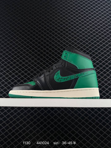 Jordan Air Jordan 1 Retro High OG 555088-201 Black Green Sail EU 36-45 Basketball Shoe - Unisex (BS-80146)