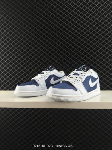 Jordan Air Jordan 1 Low White Navy Blue EU 36-46 Sneaker - Unisex (BS-81075)