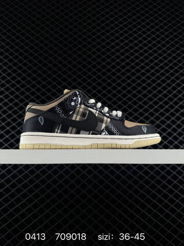 Nike Travis Scott SB Dunk Low Black Brown Beige Plaid Paisley EU 36-45 skate