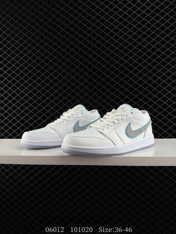 Jordan Air Jordan 1 Low White Grey Light Blue EU 36-46 Sneaker - Unisex (BS-81218)