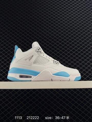 Jordan Air Jordan 4 Retro White Light Blue Grey EU 36-47 Basketball Shoe - Unisex (BS-80292)