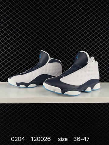 Jordan Air Jordan 13 414571 104 White Dark Navy Blue Light Blue EU 36-47 Basketball Shoe - Unisex (BS-79719)