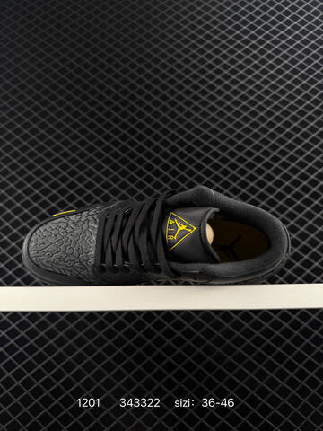 Jordan Air Jordan 1 Low Elephant SE Black Grey Yellow EU 36-46 Basketball Shoe - Unisex (BS-80142)