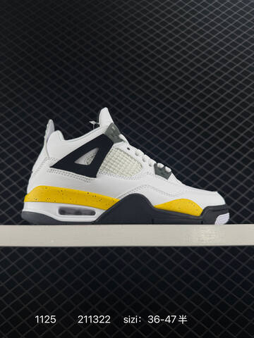 Jordan Air Jordan 4 Retro Tour Yellow White Black Yellow Grey EU 36-47 Basketball Shoe - Unisex (BS-80196)