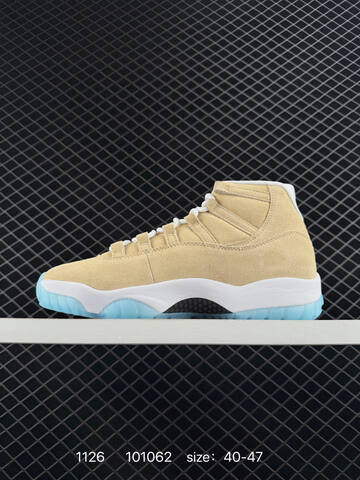 Jordan Air Jordan 11 Retro H-Town Beige White Light Blue Black 40-47 Basketball Shoe - Men's (BS-80181)