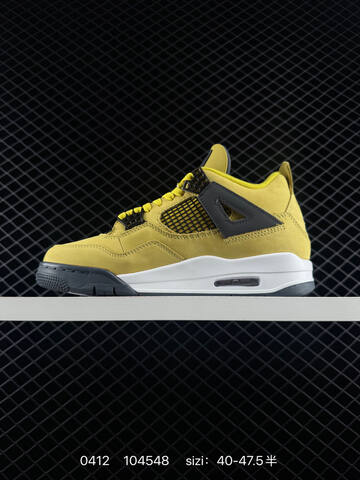 Jordan Air Jordan 4 Retro Tour Yellow Dark Grey White Black EU 40-47 5 Basketball Shoe - Men's (BS-79496)