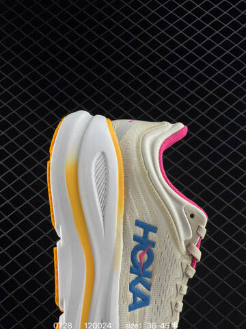 HOKA ONE ONE Bondi 9 Off White Blue Orange EU 36-45 Running Shoe Running Sneakers - Unisex (BS-86524)