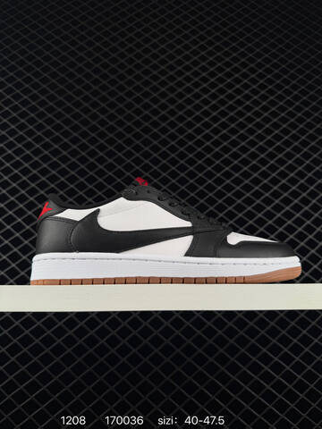 Jordan Travis Scott x Air Jordan 1 Low OG Black White Red Gum EU 36-47 5 Sneaker - Unisex (BS-80087)