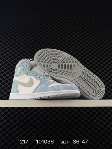 Jordan Air Jordan 1 Retro High OG White Light Blue Grey EU 36-47 Basketball Shoe - Unisex (BS-80046)