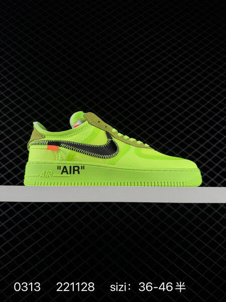 Nike Air Force 1 Low Off-White Volt Black and Black White EU 36-46 5 lifestyle