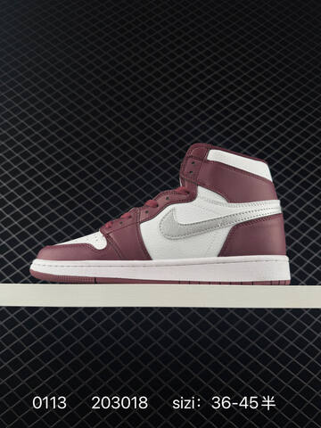 Jordan Air Jordan 1 Retro High OG White Burgundy Silver EU 36-45 Basketball Shoe - Unisex (BS-79837)