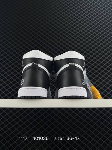 Jordan Air Jordan 1 Mid White Black Blue EU 36-47 Basketball Shoe - Unisex (BS-80253)