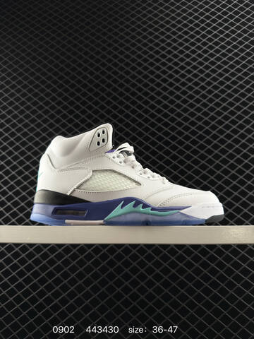 Jordan Air Jordan 5 Retro White Purple Teal Black Black Red Yellow EU 36-47 Basketball Shoe - Unisex (BS-80782)