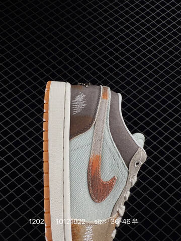 Jordan Air Jordan 1 Low SE Multi Color Distressed Light Blue Brown Gray White Gum EU 36-46 Sneaker - Unisex (BS-80126)