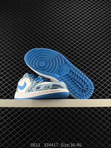 Jordan Air Jordan 1 Low White Blue Black EU 36-46 Sneaker - Unisex (BS-81227)
