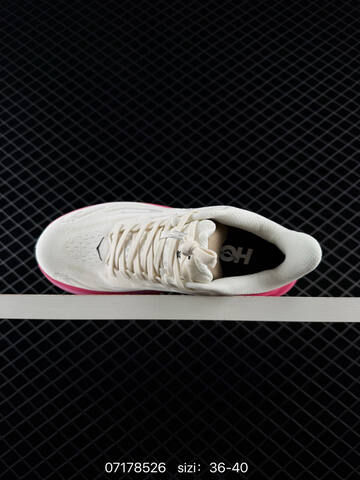 HOKA ONE ONE Clifton 10 Off White Bright Pink Black EU 36-40 Running Shoe Running Sneakers - Unisex (BS-86153)