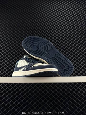 Jordan Air Jordan 1 Low Louis Vuitton Travis Scott Sail Navy Green Off White EU 36-45 Sneaker - Unisex (BS-81197)