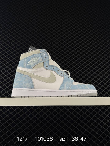 Jordan Air Jordan 1 Retro High OG White Light Blue Grey EU 36-47 Basketball Shoe - Unisex (BS-80046)