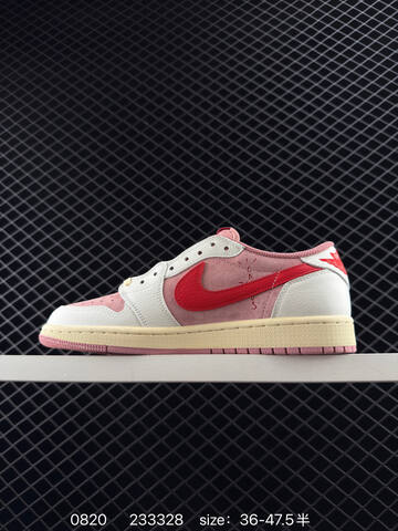 Jordan Travis Scott x Air Jordan 1 Low Reverse Mocha White Pink Red Cream EU 36-47 5 Sneaker - Unisex (BS-80873)
