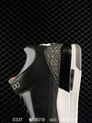 Jordan Air Jordan 3 Retro Black Grey White Red EU 36-45 Basketball Shoe - Unisex (BS-79575)
