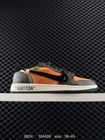 Jordan Air Jordan 1 Low Louis Vuitton Brown Orange Black White Gold EU 36-45 Sneaker - Unisex (BS-80842)