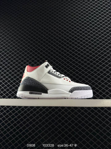 Jordan Air Jordan 3 Retro White Black Blue Grey EU 36-47 Basketball Shoe - Unisex (BS-80743)