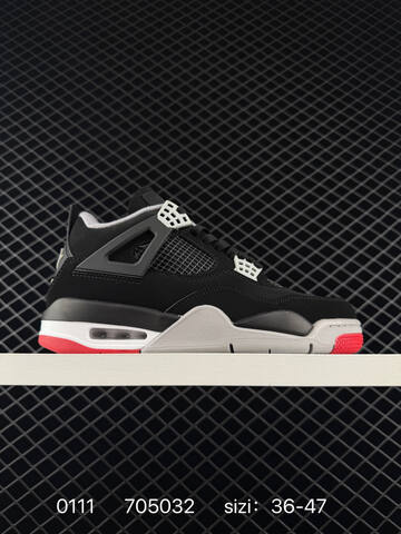 Jordan Air Jordan 4 Retro Black Grey Red White EU 36-47 Basketball Shoe - Unisex (BS-79845)
