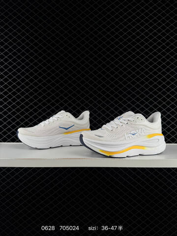 HOKA ONE ONE Bondi 9 Off White Navy Blue EU 36-47 Running Shoe Running Sneakers - Unisex (BS-86178)