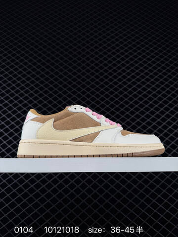 Jordan Travis Scott x Air Jordan 1 Reverse Mocha White Brown Pink Cream EU 36-45 Sneaker - Unisex (BS-79910)