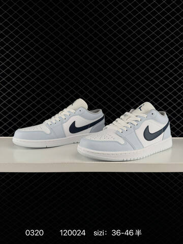Jordan Air Jordan 1 Low White Light Blue Dark Navy EU 36-46 Sneaker - Unisex (BS-79638)