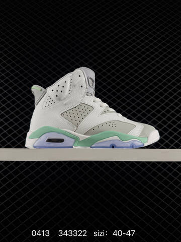Jordan Air Jordan 6 Retro White Grey Mint Green EU 40-47 Basketball Shoe - Men's (BS-79492)