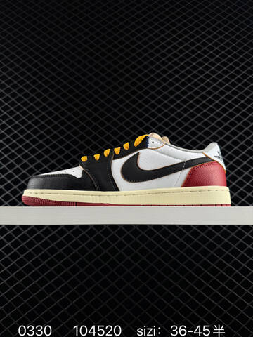 Jordan Air Jordan 1 Retro Low OG White Black Red Yellow Cream EU 36-45 Sneaker - Unisex (BS-79577)
