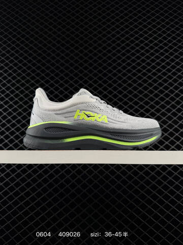 HOKA ONE ONE Bondi 9 Light Grey Neon Yellow EU 36-45 Running Shoe Running Sneakers - Unisex (BS-86218)