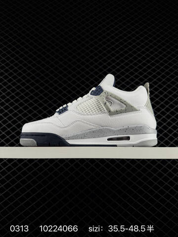 Jordan Air Jordan 4 Retro White Grey Navy Red EU 35 5-48 5 Basketball Shoe - Unisex (BS-79668)