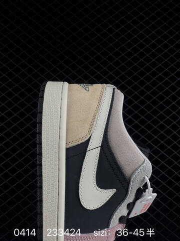 Jordan Air Jordan 1 Low Black Grey Pink Beige White EU 36-45 Sneaker - Unisex (BS-79481)