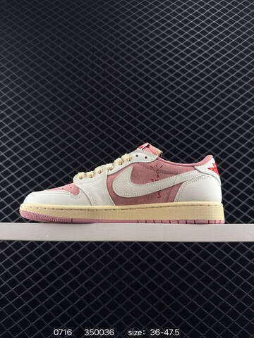 Jordan Travis Scott x Air Jordan 1 Low Reverse Mocha Pink Pink White Cream Red EU 36-47 5 Sneaker - Unisex (BS-81057)