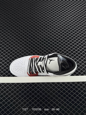 Jordan Air Jordan 1 Low White Red Grey Black EU 36-46 Sneaker - Unisex (BS-80175)