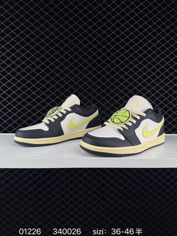 Jordan Air Jordan 1 Low Sail Dark Grey Pale Vanilla Neon Yellow EU 36-46 Basketball Shoe - Unisex (BS-79763)