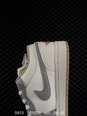 Jordan Air Jordan 1 Low Sail Grey Red Gum EU 36-45 Sneaker - Unisex (BS-79486)