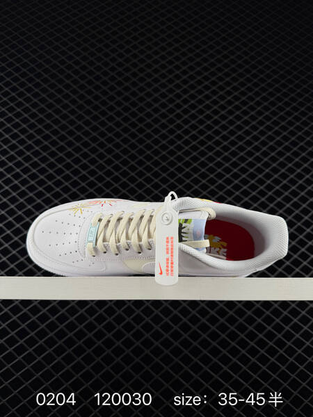 Nike Air Force 1 07 Low white cream with multicolor embroidered accents 35-45 5 lifestyle