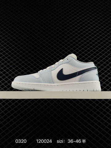 Jordan Air Jordan 1 Low White Light Blue Dark Navy EU 36-46 Sneaker - Unisex (BS-79638)