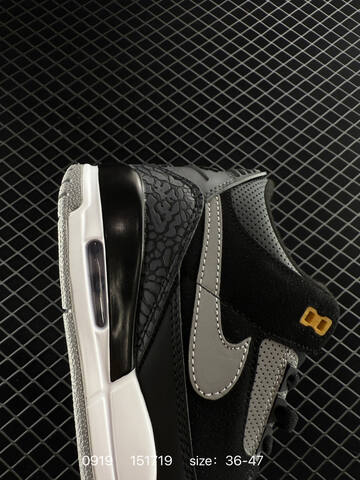 Jordan Air Jordan 3 Retro Tinker Black Cement Black Grey White Yellow EU 36-47 Basketball Shoe - Unisex (BS-80667)