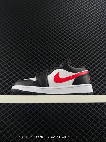 Jordan Air Jordan 1 Low Black White Red EU 36-46 Sneaker - Unisex (BS-80441)