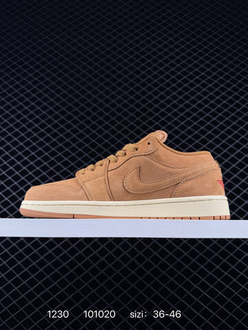 Jordan Air Jordan 1 Low Tan Beige Red EU 36-46 Sneaker - Unisex (BS-79941)