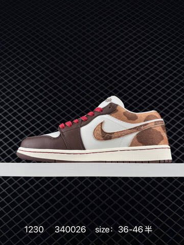 Jordan Air Jordan 1 Low CNY IQ5321-121 White Brown Red Sail Tan EU 36-46 Sneaker - Unisex (BS-79938)