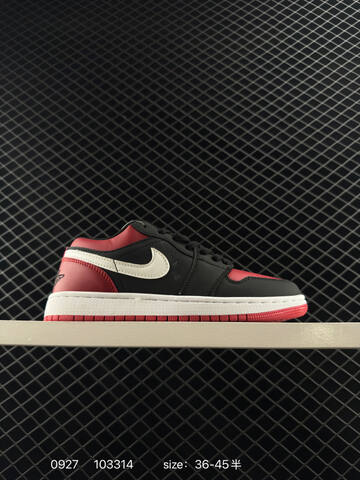 Jordan Air Jordan 1 Low White Maroon Black Red EU 36-45 Sneaker - Unisex (BS-80618)