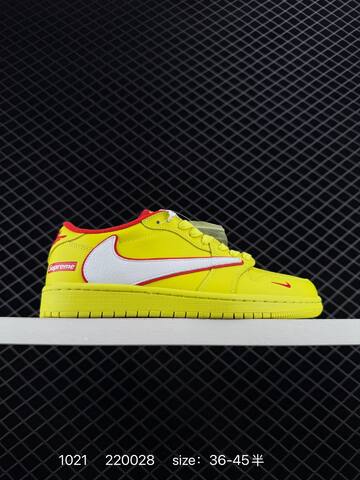 Jordan Air Jordan 1 Low Travis Scott Stussy Supreme White Red Sail EU 36-45 Sneaker - Unisex (BS-80463)