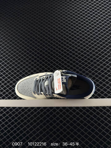 Jordan Air Jordan 1 Low Sail Grey Navy Blue EU 36-45 Sneaker - Unisex (BS-80749)